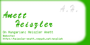 anett heiszler business card